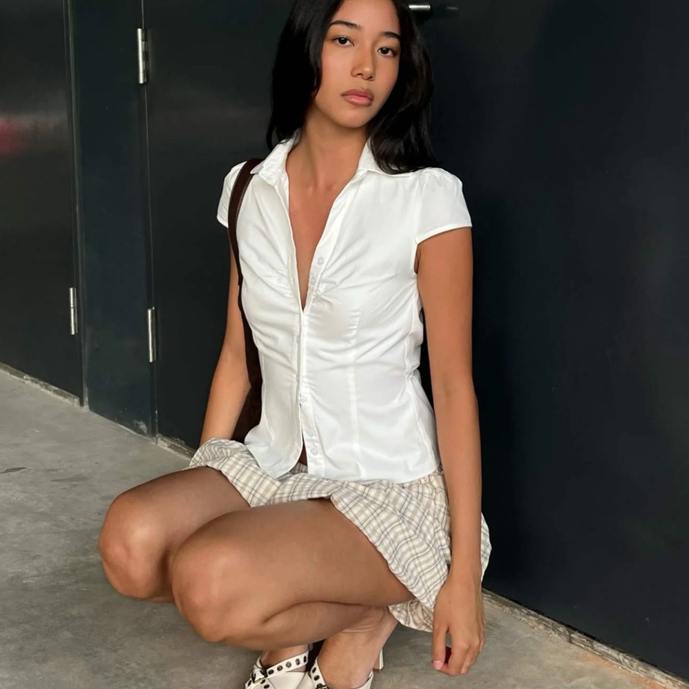 Princess Polly Arianwyn Short Sleeve Shirt White